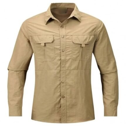 men's long-sleeve tactical outdoor cargo shirt